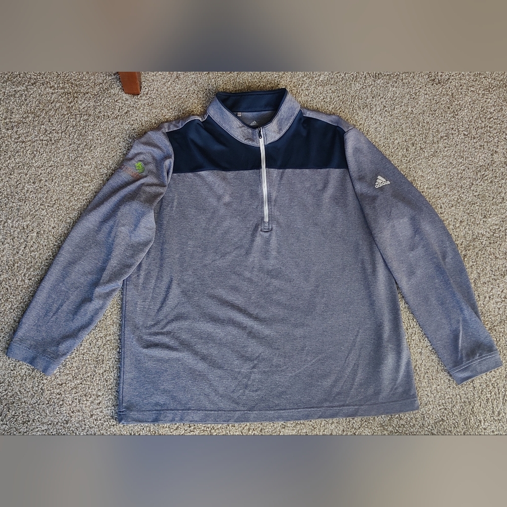 Adidas Gray and Black Quarter-Zip Country Club Golf Pullover